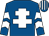 Royal blue, white cross of lorraine & chevrons on sleeves, striped cap (G P Keeley)