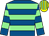 Royal blue & light green hoops, yellow & light green striped cap (J Rogers)