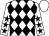 WHITE & BLACK DIAMONDS, black stars on sleeves, white cap (Cathal McGuckin)