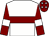 White, maroon hoop, maroon sleeves, white armlet, maroon cap, white stars (Tribal Bloodstock Syndicate)