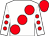 White, large red spots, red spots on sleeves, red cap (Kevin O'Flynn)