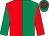 Emerald green & red halved, sleeves reversed, hooped cap (John G Byrne)