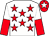 White, red stars, red & white halved sleeves, red cap, white star (DRK Bloodstock Limited)