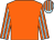 Orange, light blue striped sleeves, light blue and orange striped cap (Absolute Solvents Ltd)