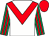 White, red chevron, emerald green and red striped sleeves, red cap (Roddy Owen & The Late Paul Fullagar)