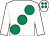 White, large emerald green spots, emerald green spots on cap (Castle Inn Syndicate)