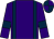 Purple, dark blue braces, dark blue armlet, quartered cap (Karen R McGrath)