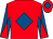 Red, royal blue diamond, diabolo on sleeves, royal blue diamond on cap (John J Moloney)