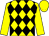 Yellow & black diamonds, yellow sleeves & cap (F W Cheung)