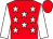 Red, white stars and sleeves, red cap (Mr Elbashir Elhrari)