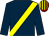 Dark blue, yellow sash, maroon & yellow striped cap (Angela Howard)