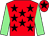 Red, black stars, light green sleeves, red cap, black star (Jason Trotter & William David Hogg)