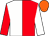 Red & white halved, sleeves reversed, orange cap (G Dillon)