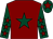 Maroon, dark green star, dark green sleeves, maroon stars, dark green cap, maroon star (Garraway's Racing Partnership)