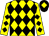 Yellow & black diamonds, black cap, yellow diamond (Mrs Renata Coleman)