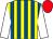 Yellow & royal blue stripes, white sleeves, red cap (Teergay Syndicate)