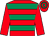 Red, emerald green hoops, red sleeves (Lady Prosser)