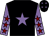 Black, mauve star, mauve sleeves, maroon stars, black cap, mauve stars (Mrs J A Ashley)