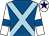 Royal blue, light blue cross belts, white sleeves, royal blue armlets, white cap, purple star (Ms Sin Nam Ingrid Ip)