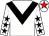 White, black chevron, white sleeves, black stars, white cap, red star (Mr Robert Bentley)