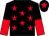 Black, red stars, halved sleeves and star on cap (Mr David Fravigar And Miss K Dixon)