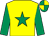Yellow, emerald green star & sleeves, quartered cap (P J Towell)
