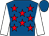 Royal blue, red stars, white sleeves, royal blue cap (James & Clare Luck)