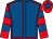 Royal blue, red seams, red and royal blue hooped sleeves, red cap, royal blue star (Regents Consulting)