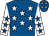 Royal blue, white stars, white sleeves, royal blue stars, royal blue cap, white stars (Maureen Hehir)