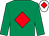 Emerald green, red diamond, white cap, red diamond (Conor Day)