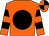 Orange, black disc, hooped sleeves, quartered cap (The Hawkins Partnership)