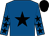 Royal blue, black star, black stars on sleeves, black cap (Craig O'Neill)