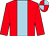 Red, light blue stripe, quartered cap (Mrs P A Johnson)