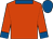 Tangerine, royal blue collar, cuffs and cap (Mrs C A Wall)