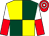 Dark green & yellow quartered,red & white halved slvs,red & white hooped cap (D Mac A'Bhaird)