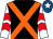 Black, orange cross sashes, white sleeves, red chevrons, royal blue cap, white star (Tom & Gerry Met Mickey Syndicate)