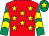Red, yellow stars, emerald green sleeves, yellow chevrons, emerald green cap, yellow star (Good World Partnership)