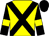Yellow, black cross belts, black sleeves, yellow armlets, black cap (Reveley Farms)