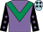 Mauve, emerald green chevron, black sleeves, mauve stars, light blue cap, black stars (James O'Meara)