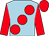 Light blue, large red spots & sleeves, red cap (S McGonagle)