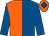 Royal blue & orange halved, orange & royal blue reversed sleeves, orange cap, royal blue diamond (Jacquard Racing Partnership)