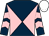 Dark blue and pink diabolo, chevrons on sleeves, white cap (Geoff & Sandra Turnbull)