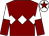 Maroon, white triple diamond, halved sleeves, white cap, maroon star (Katherine Acheson)