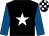 Black, white star, royal blue sleeves, black & white check cap (D O'Donovan)