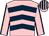 Pink & dark blue chevrons, pink sleeves, dark blue seams, striped cap (Trevor Myles)