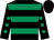 Black, emerald green hoops, black sleeves, emerald green spots, black cap (Mr Leo Daly)