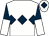 White, dark blue triple diamond, dark blue and white halved sleeves, white cap, dark blue diamond (The St Gatien Stables Partnership)
