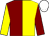 Maroon and yellow (halved), sleeves reversed, white cap (Two Goldfish & A Balloon 1)