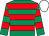 EMERALD GREEN, RED hoops, WHITE cap (Mr & Mrs N Wrigley)