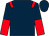 Dark blue, red epaulets, halved sleeves (Mrs Diane Dewbery)